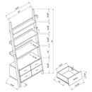 Colella 72-inch 5-shelf Storage Ladder Bookshelf Cappuccino