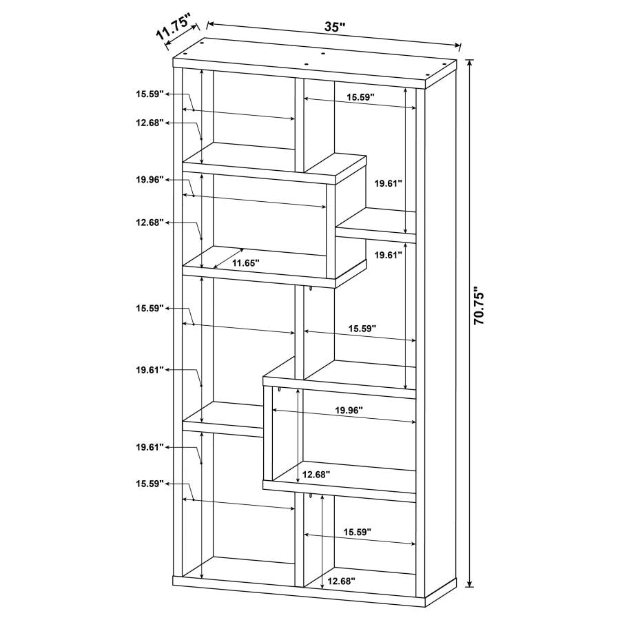 Home & Sleep Outlet - Theo 71-inch 6-shelf Bookshelf Mango