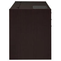 Halston 47-inch 2-drawer Office Desk with Cabinet Cappuccino