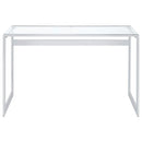 Hartford 47-inch Glass Top Writing Desk Chrome