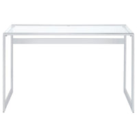 Hartford 47-inch Glass Top Writing Desk Chrome