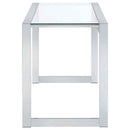 Hartford 47-inch Glass Top Writing Desk Chrome