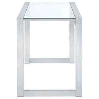 Hartford 47-inch Glass Top Writing Desk Chrome