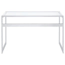 Hartford 47-inch Glass Top Writing Desk Chrome