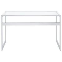 Hartford 47-inch Glass Top Writing Desk Chrome