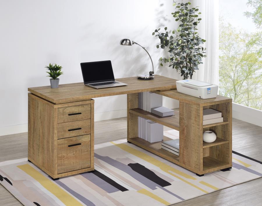 Home & Sleep Outlet - Yvette 60-inch 3-drawer L-Shape Computer Desk Mango