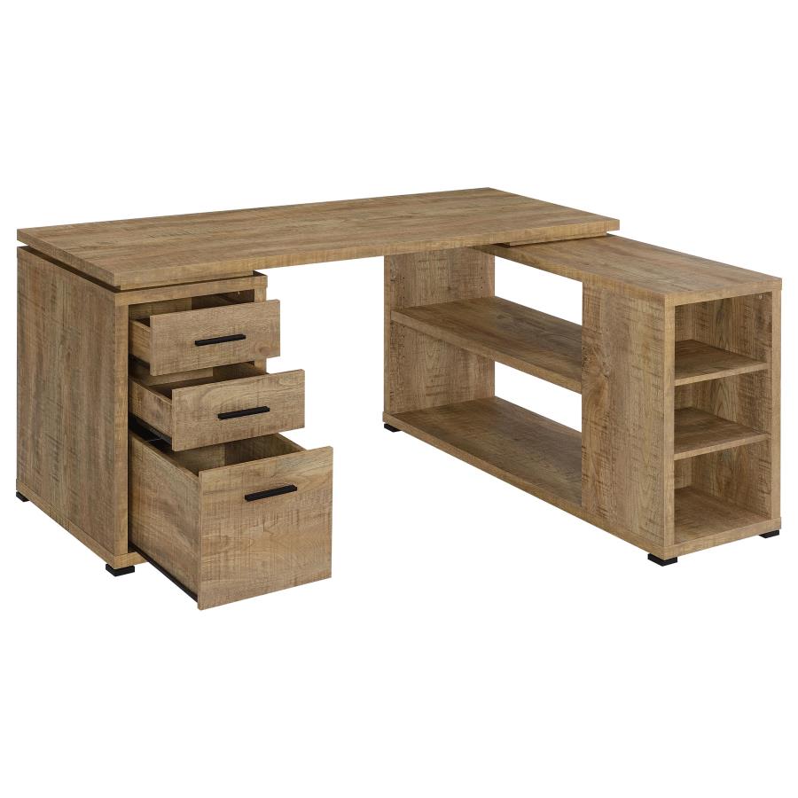 Home & Sleep Outlet - Yvette 60-inch 3-drawer L-Shape Computer Desk Mango