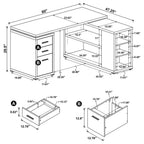 Home & Sleep Outlet - Yvette 60-inch 3-drawer L-Shape Computer Desk Mango