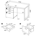 Home & Sleep Outlet - Brennan 47-inch 3-drawer Office Computer Desk Mango