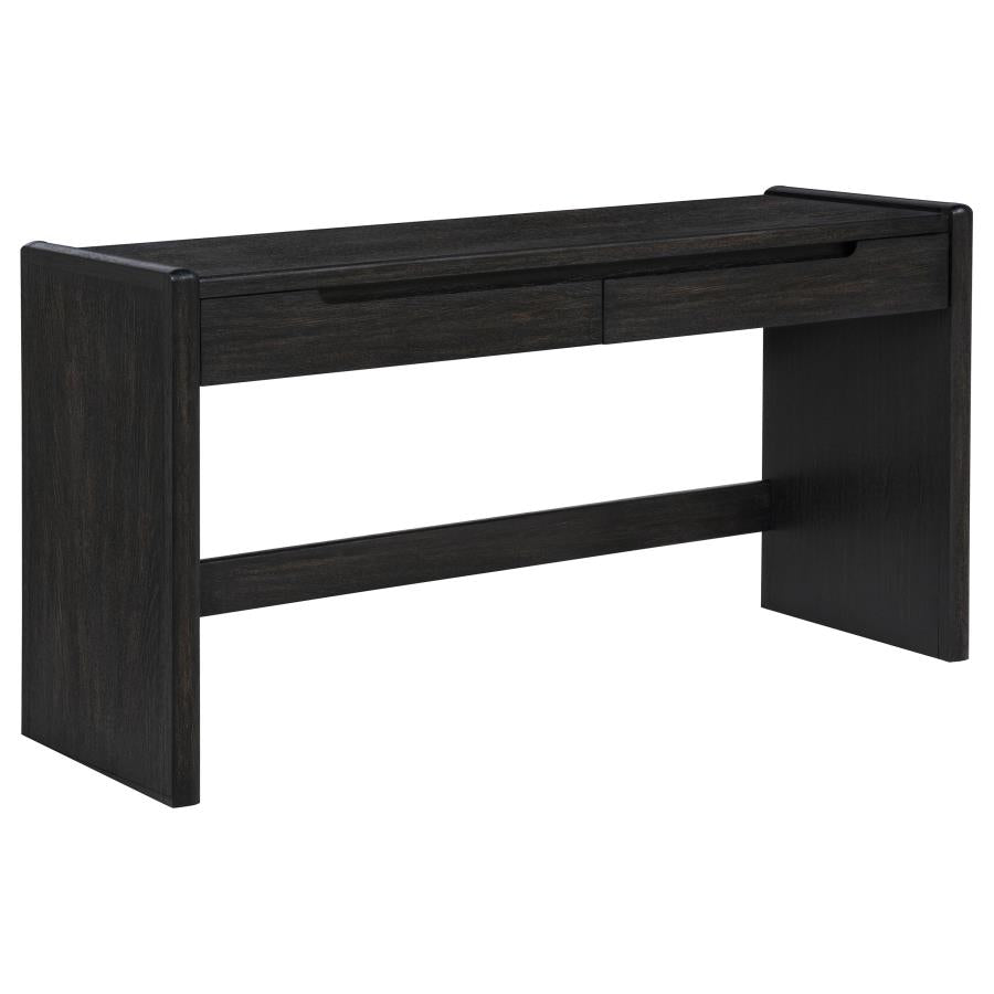 Home & Sleep Outlet - Leandro 2-drawer Home Office Writing Desk Burnished Black
