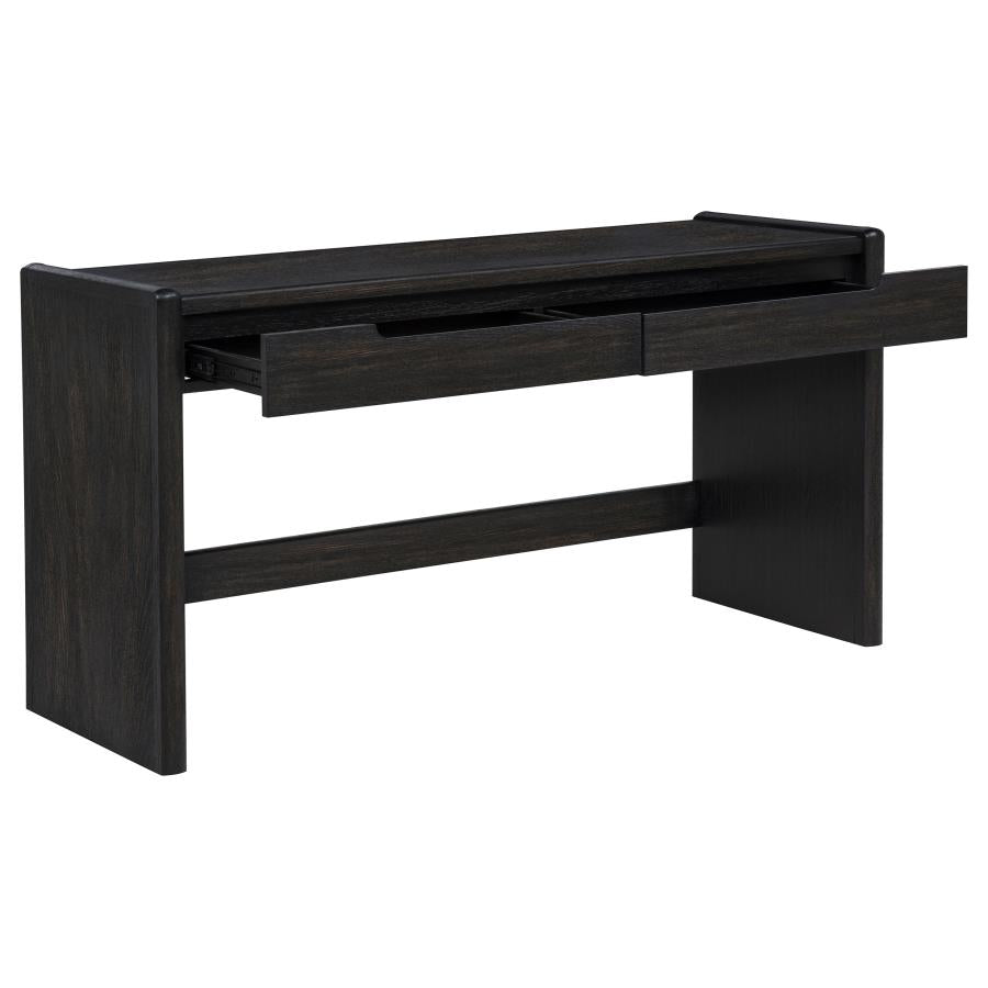 Home & Sleep Outlet - Leandro 2-drawer Home Office Writing Desk Burnished Black