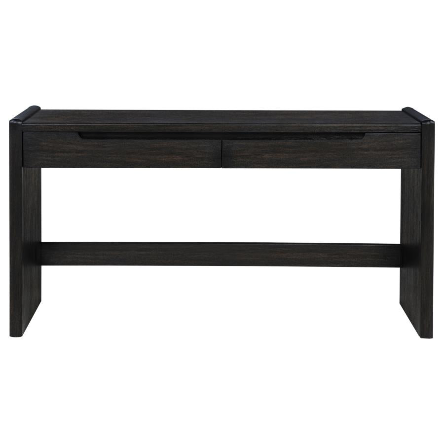 Home & Sleep Outlet - Leandro 2-drawer Home Office Writing Desk Burnished Black