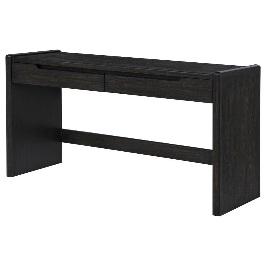 Home & Sleep Outlet - Leandro 2-drawer Home Office Writing Desk Burnished Black