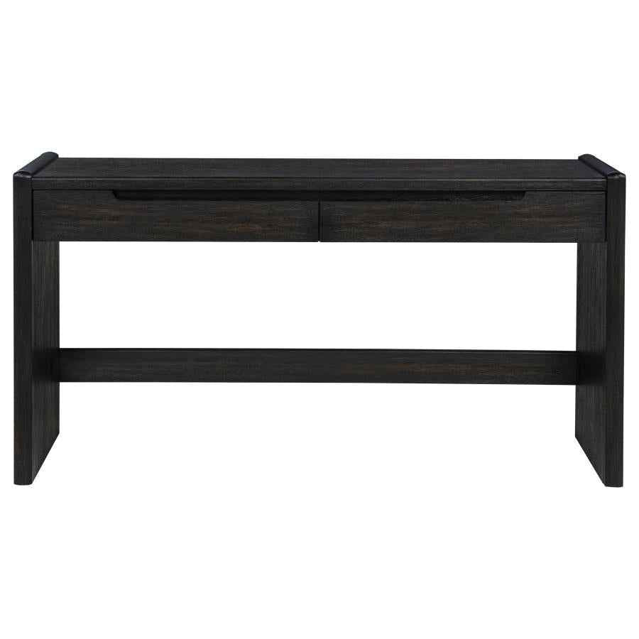 Leandro 2-drawer Home Office Writing Desk Burnished Black