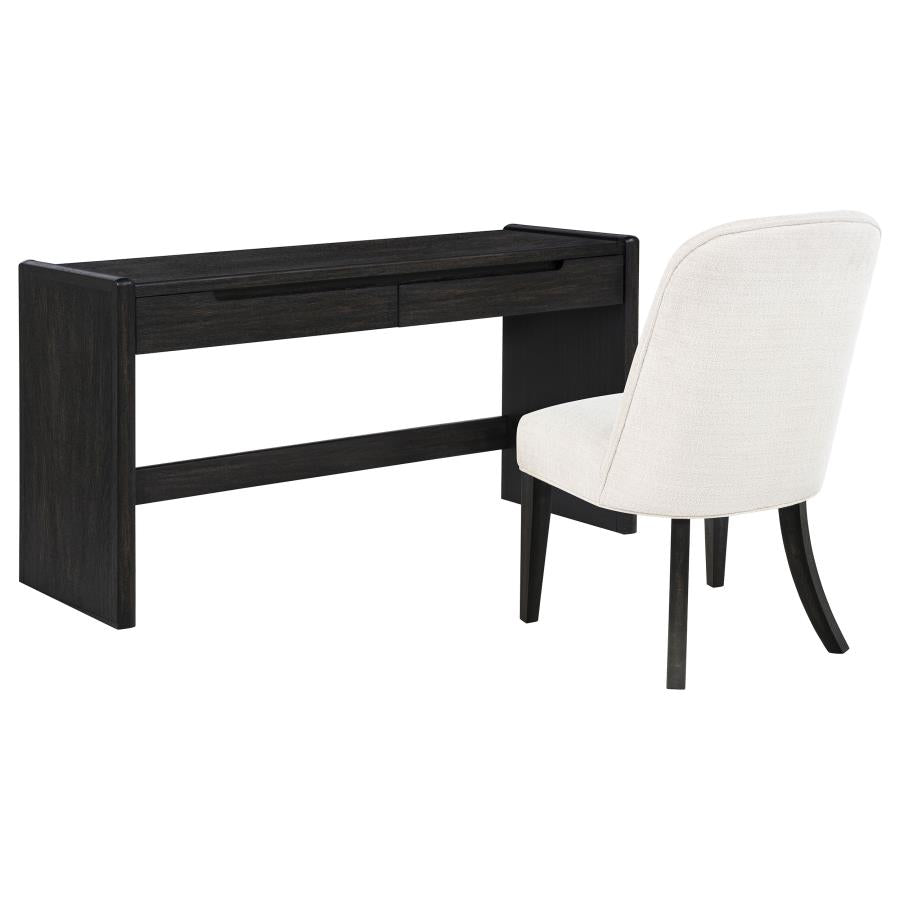 Home & Sleep Outlet - Leandro 2-drawer Home Office Writing Desk Burnished Black