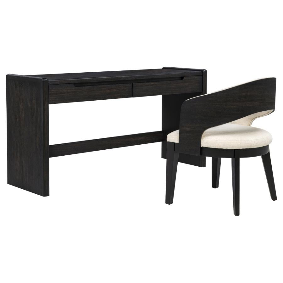 Home & Sleep Outlet - Leandro 2-drawer Home Office Writing Desk Burnished Black