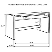 Leandro 2-drawer Home Office Writing Desk Burnished Black