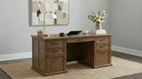 Altidore 68-inch 7-drawer Executive Home Office Desk Distressed Brown