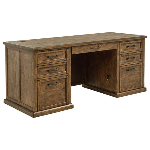 Home & Sleep Outlet - Altidore 68-inch 7-drawer Executive Home Office Desk Distressed Brown