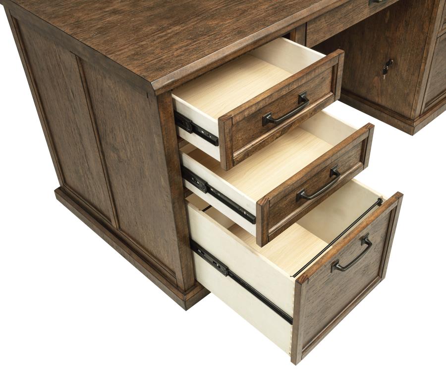 Home & Sleep Outlet - Altidore 68-inch 7-drawer Executive Home Office Desk Distressed Brown
