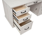 Home & Sleep Outlet - Altidore 68-inch 7-drawer Executive Home Office Desk Distressed White