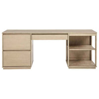 Harkes 75-inch 3-drawer Computer Desk with Adjustable Shelf Light Elm