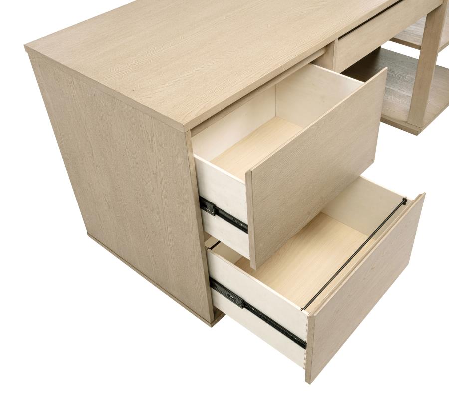Home & Sleep Outlet - Harkes 75-inch 3-drawer Computer Desk with Adjustable Shelf Light Elm