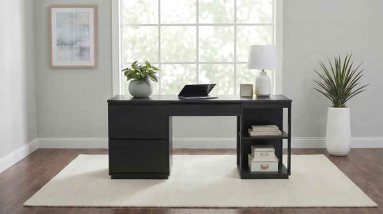 Harkes 75-inch 3-drawer Computer Desk with Adjustable Shelf Coffee Bean