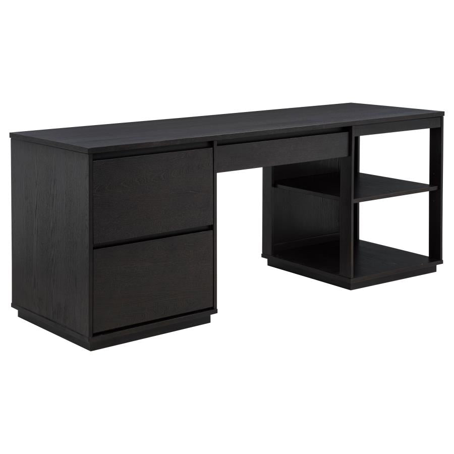 Home & Sleep Outlet - Harkes 75-inch 3-drawer Computer Desk with Adjustable Shelf Coffee Bean