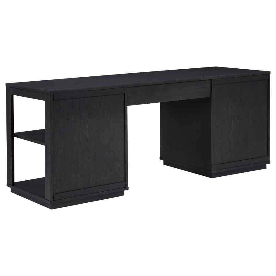 Harkes 75-inch 3-drawer Computer Desk with Adjustable Shelf Coffee Bean