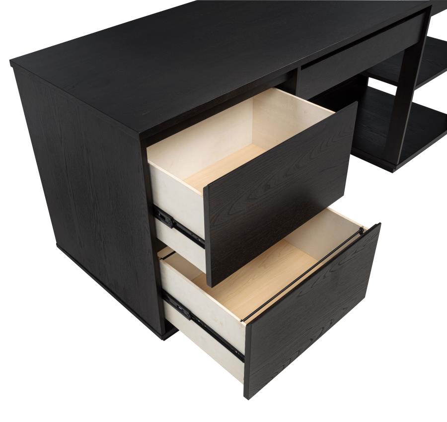 Home & Sleep Outlet - Harkes 75-inch 3-drawer Computer Desk with Adjustable Shelf Coffee Bean