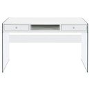 Dobrev 48-inch 2-drawer Writing Desk White High Gloss