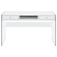 Dobrev 48-inch 2-drawer Writing Desk White High Gloss