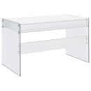 Dobrev 48-inch 2-drawer Writing Desk White High Gloss