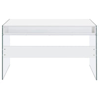 Dobrev 48-inch 2-drawer Writing Desk White High Gloss