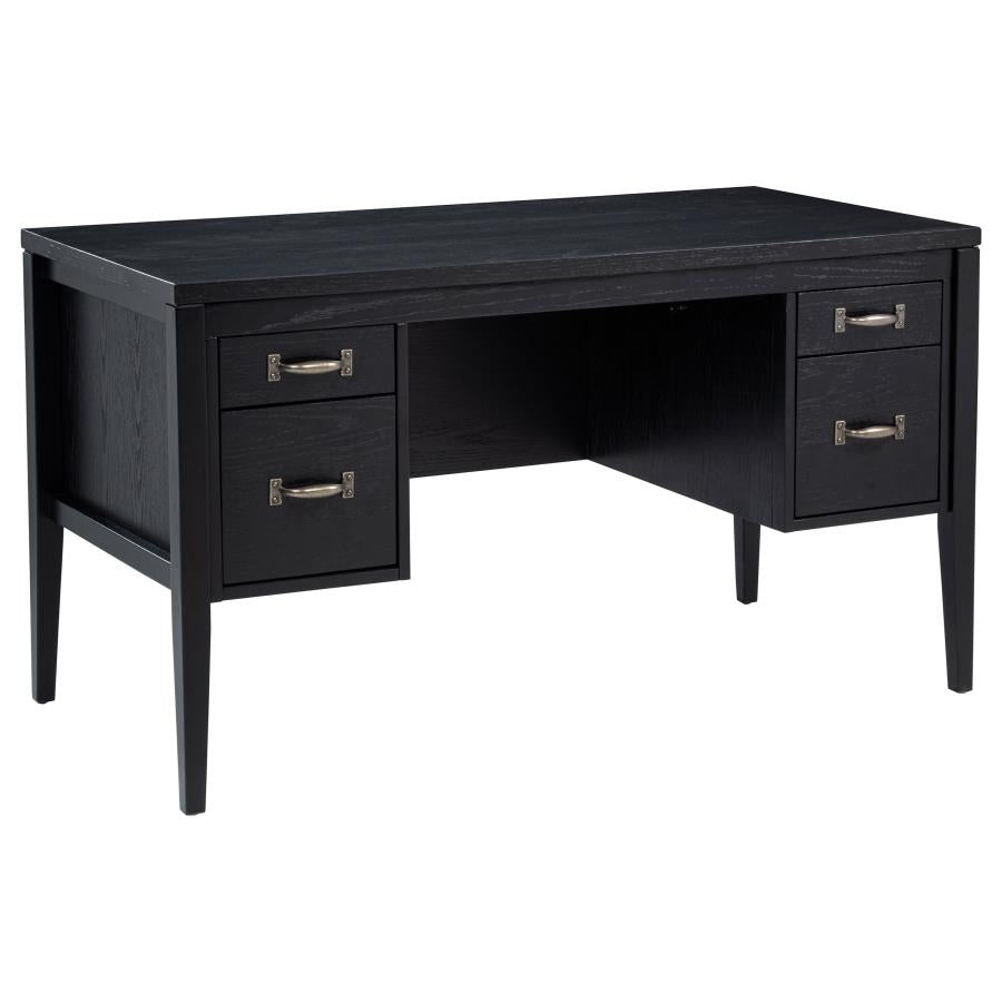 Home & Sleep Outlet - Graham 54-inch 4-drawer Double Pedestal Lift Top Computer Desk Black