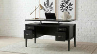 Graham 54-inch 4-drawer Double Pedestal Lift Top Computer Desk Black
