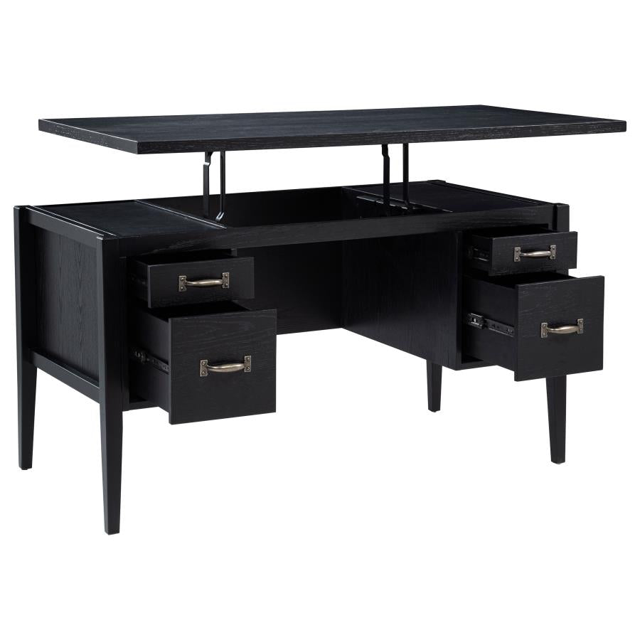 Home & Sleep Outlet - Graham 54-inch 4-drawer Double Pedestal Lift Top Computer Desk Black