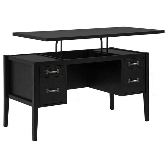 Graham 54-inch 4-drawer Double Pedestal Lift Top Computer Desk Black