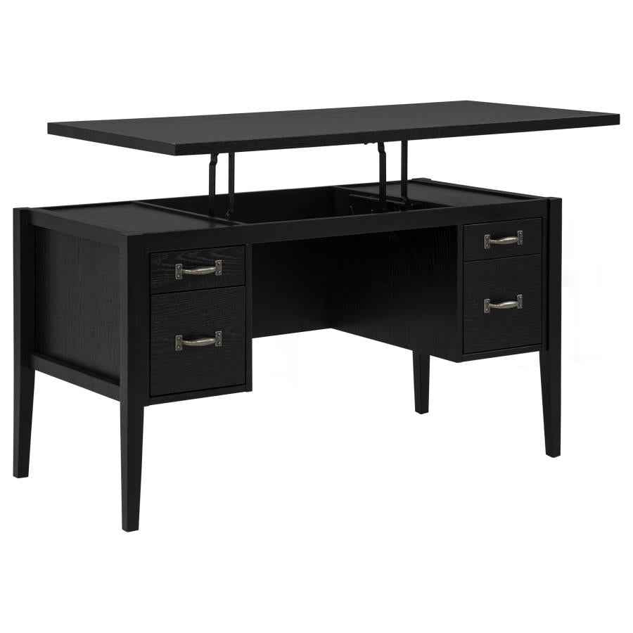 Graham 54-inch 4-drawer Double Pedestal Lift Top Computer Desk Black