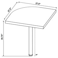 Skylar L-Shape Desk with Mobile File Cabinet Cappuccino