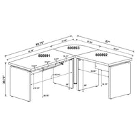 Skylar 83-inch L-Shaped Office Computer Desk Cappuccino