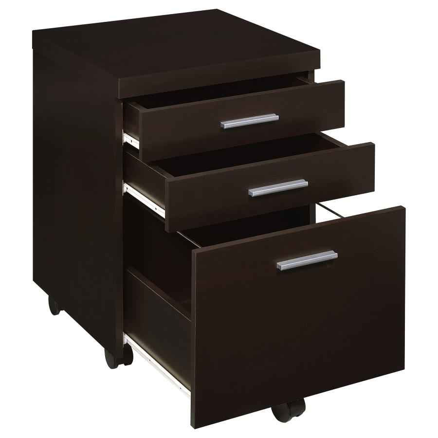 Skylar 3-drawer Home Office Mobile File Cabinet Cappuccino