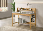 Home & Sleep Outlet - Besler 47-inch SmartTop Writing Desk with Shelf Cement and Natural