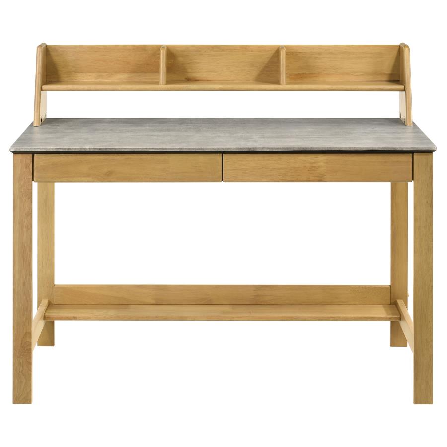Home & Sleep Outlet - Besler 47-inch SmartTop Writing Desk with Shelf Cement and Natural