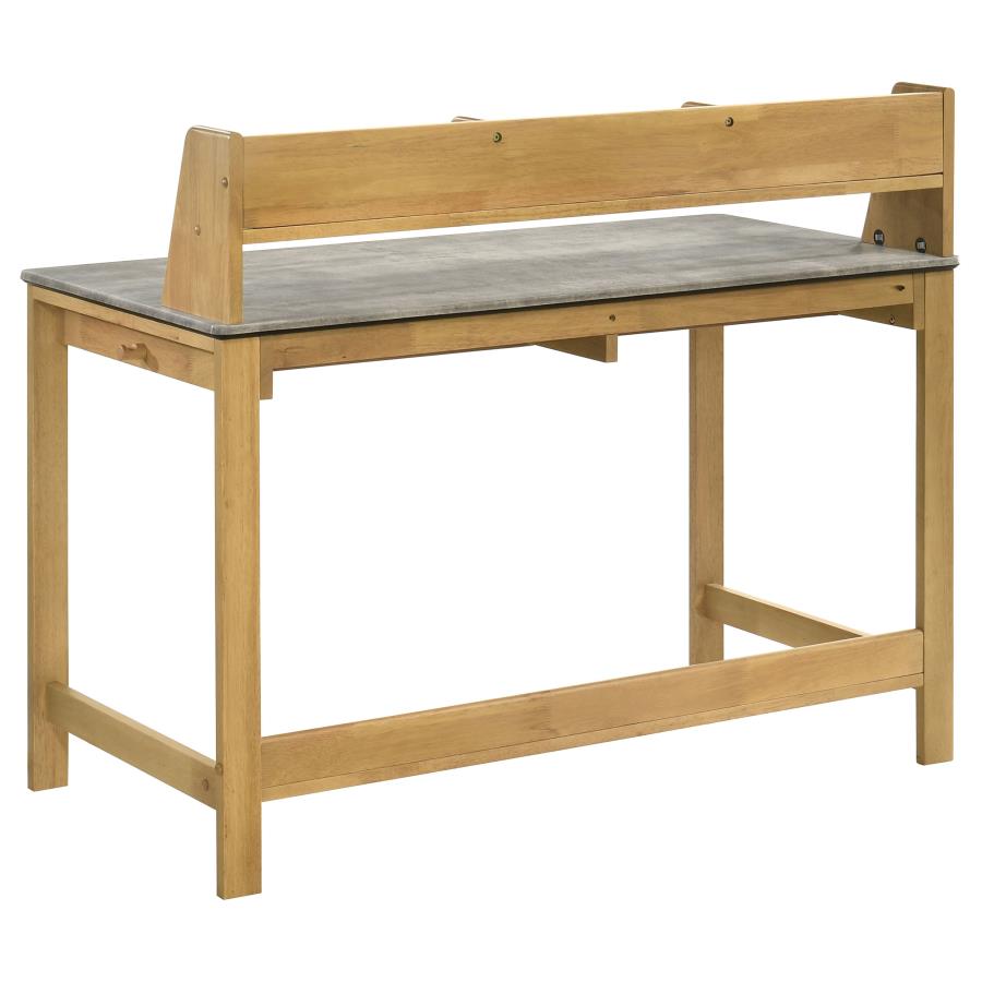 Home & Sleep Outlet - Besler 47-inch SmartTop Writing Desk with Shelf Cement and Natural