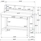 Home & Sleep Outlet - Besler 47-inch SmartTop Writing Desk with Shelf Cement and Natural