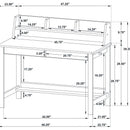 Besler 47-inch SmartTop Writing Desk with Shelf Cement and Natural