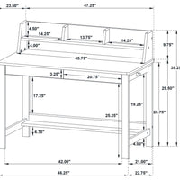 Besler 47-inch SmartTop Writing Desk with Shelf Cement and Natural
