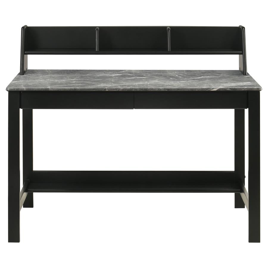 Home & Sleep Outlet - Besler 47-inch SmartTop Writing Desk with Shelf Grey Stone and Black